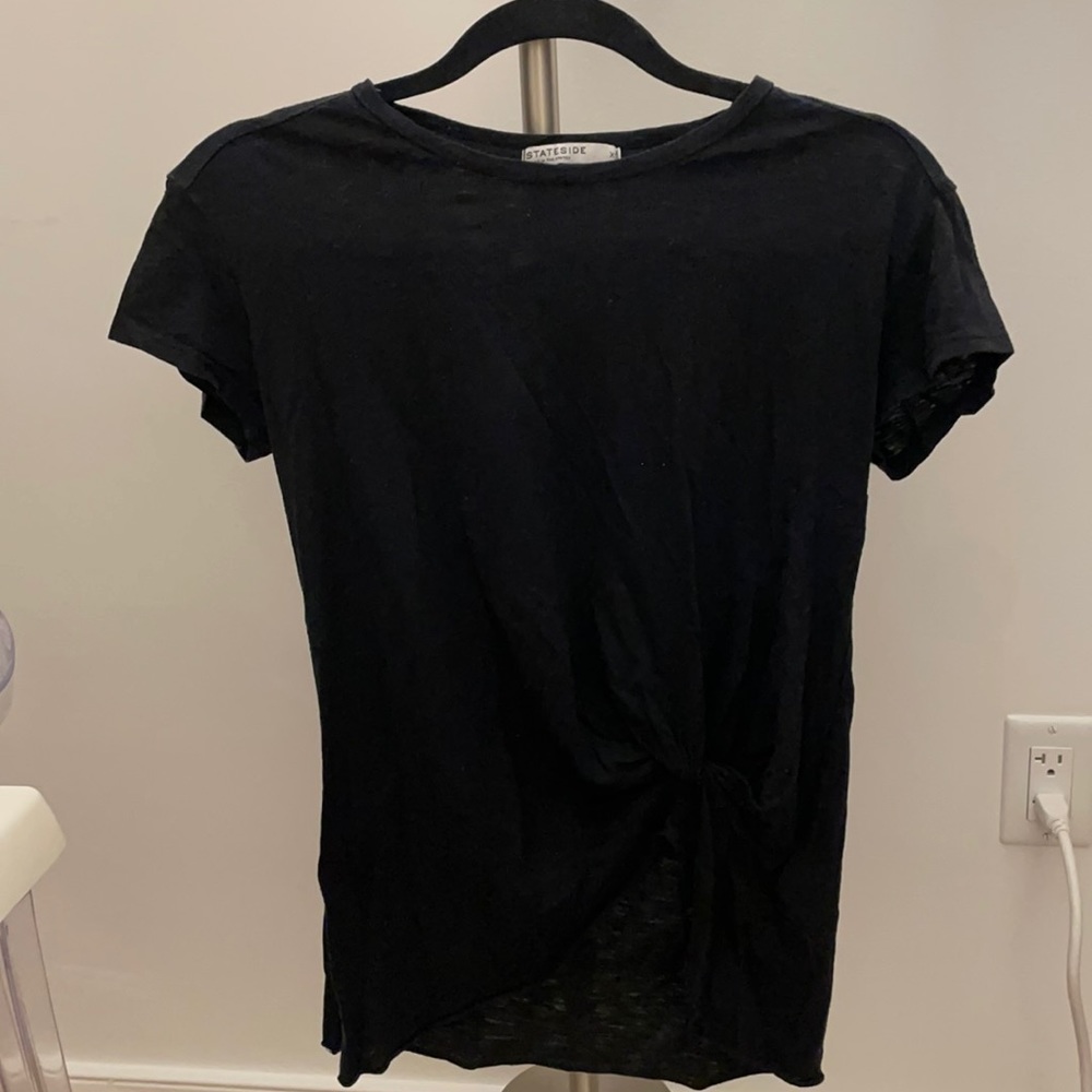 Black Stateside T-shirt with front twist